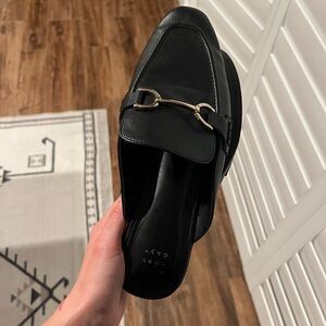 A New Day Black Loafer Mules with Gold Hardware - Size 8.5